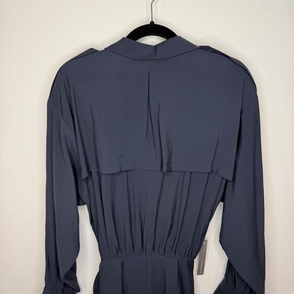 NWT Anthropologie Ronny Kobo Andes Charcoal Navy Utility Mini Wrap Dress Medium - Picture 10 of 16